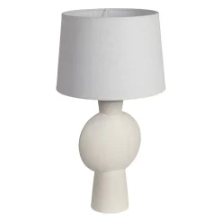 Lampe en céramique et lin écru h52cm - Klosen
