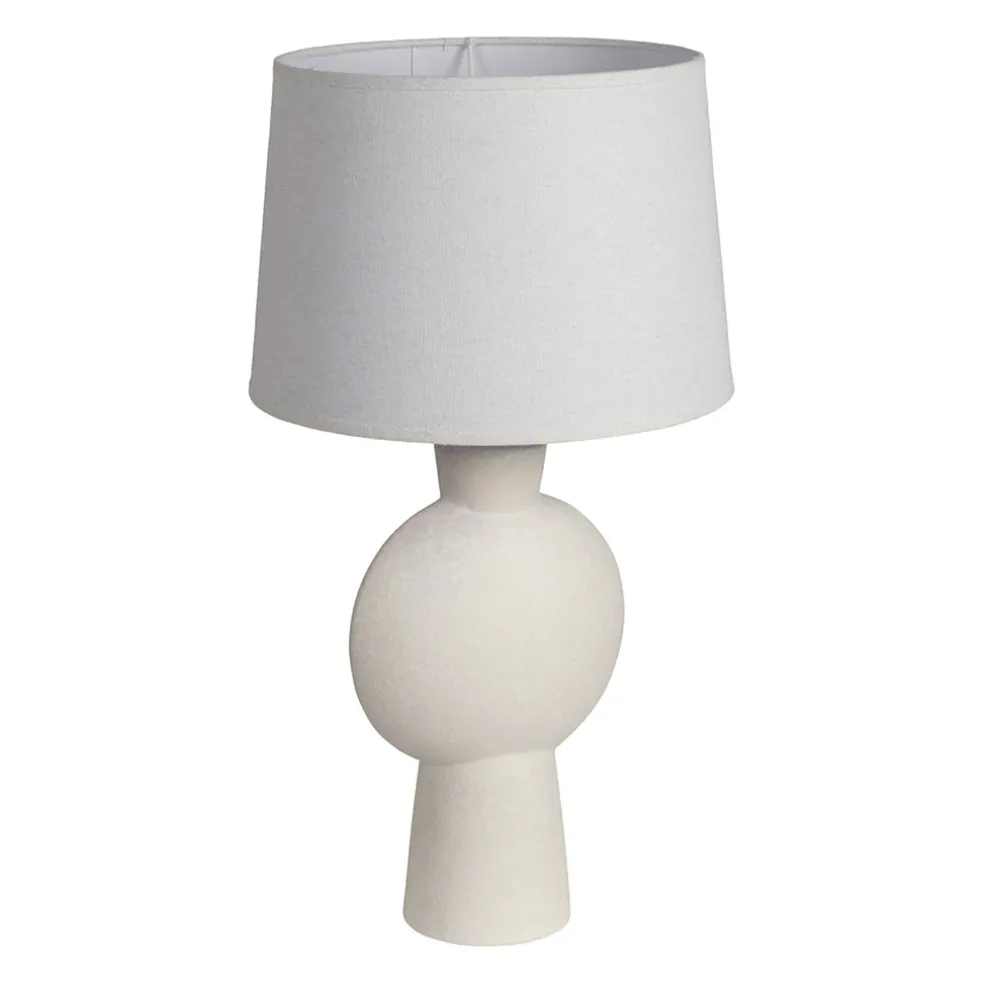 Lampe en céramique et lin écru h52cm - Klosen