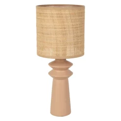 Lampe en céramique et papier naturel et nude h44cm - Opale