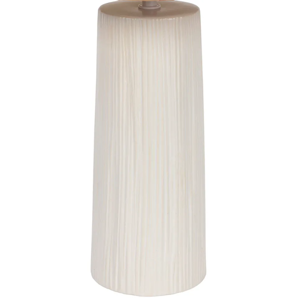 Lampe en céramique et raphia écru h48cm - Lignes