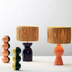 Lampe en céramique indigo h38cm - Palma