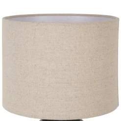 Lampe en céramique émeraude et lin h40cm - Verda