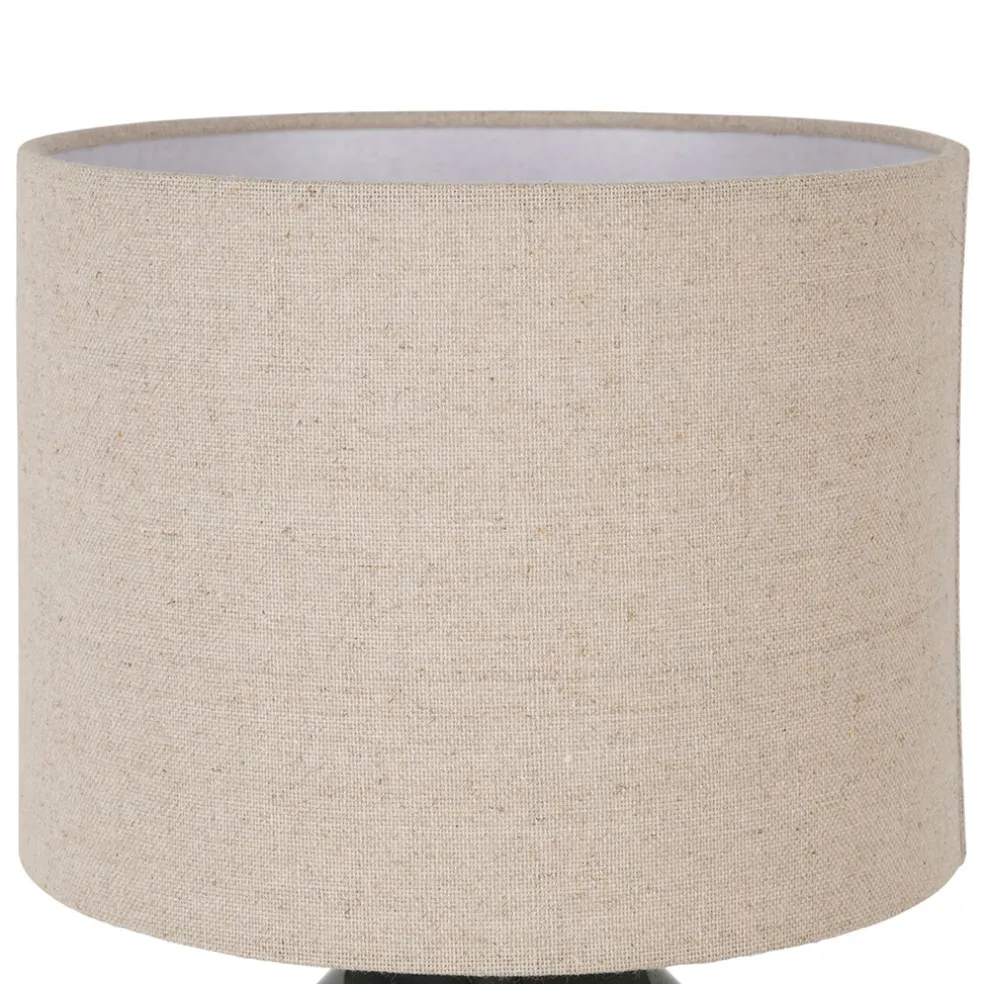 Lampe en céramique émeraude et lin h40cm - Verda