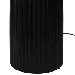 Lampe en céramique noir et coton ecru h41cm - Organic