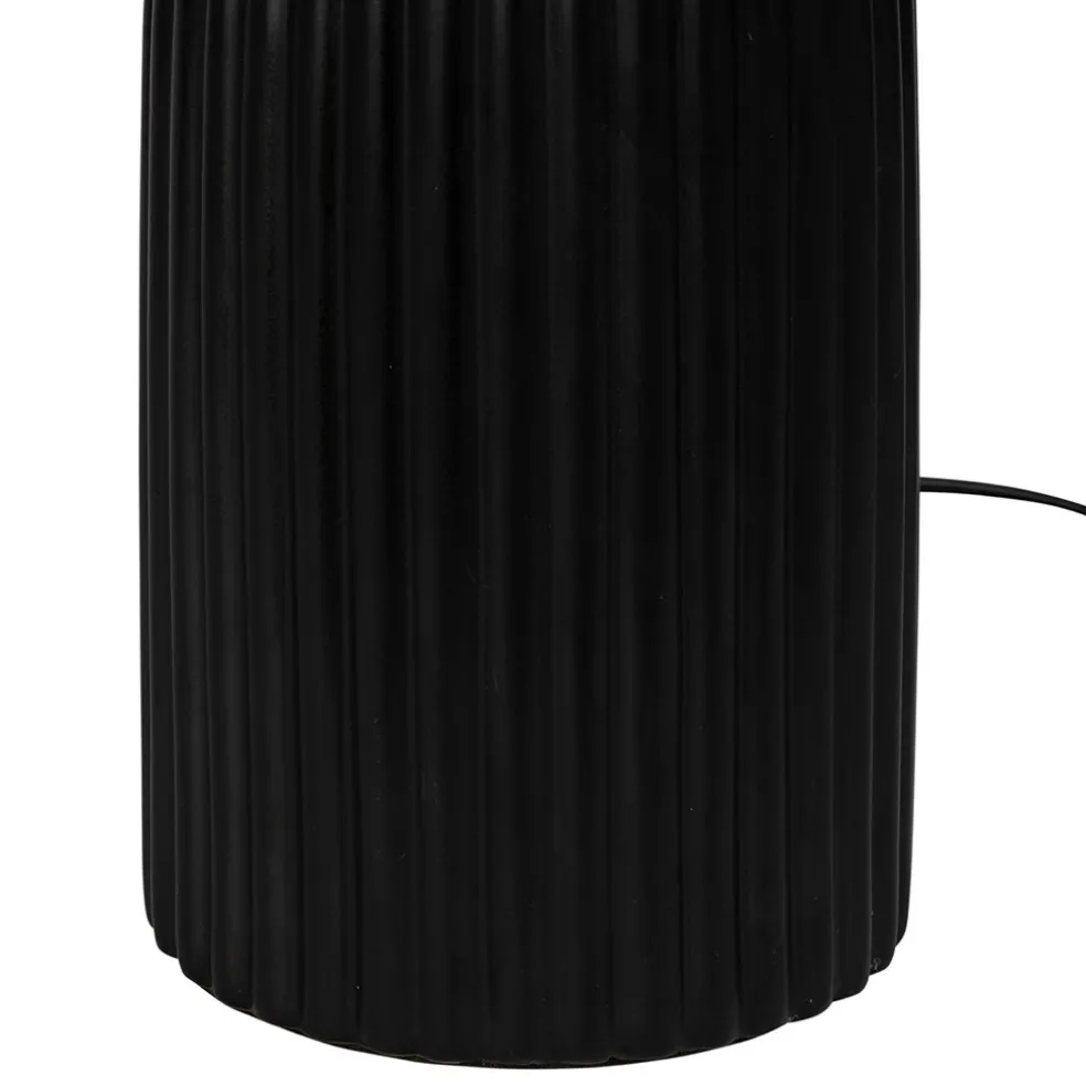 Lampe en céramique noir et coton ecru h41cm - Organic