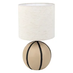 Lampe en céramique rayée brun et noir h34cm - Paese