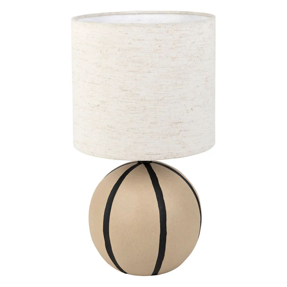 Lampe en céramique rayée brun et noir h34cm - Paese