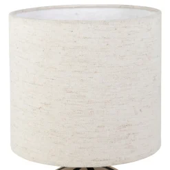 Lampe en céramique rayée brun et noir h34cm - Paese