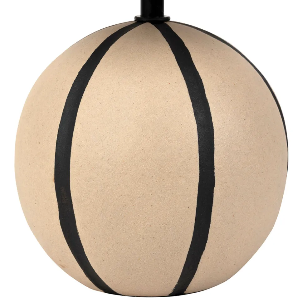 Lampe en céramique rayée brun et noir h34cm - Paese