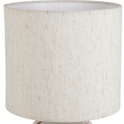 Lampe en céramique rayée brun et écru h40cm - Paese