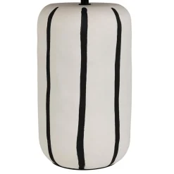 Lampe en céramique rayée noir et écru h46cm - Paese