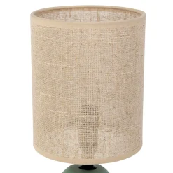 Lampe en céramique sauge et lin naturel - Jadea