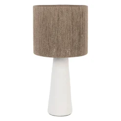 Lampe en fer blanc et jute h57cm - Quintao