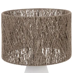 Lampe en fer blanc et jute h41cm - Quintao