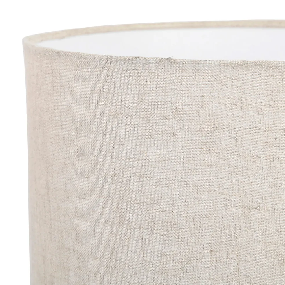 Lampe en fer et coton noir et beige d29xh60cm - Funky