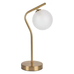 Lampe en fer et verre doré et blanc h37.5cm - Ardecor