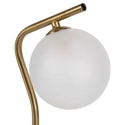 Lampe en fer et verre doré et blanc h37.5cm - Ardecor