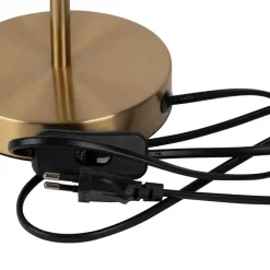 Lampe en fer et verre doré et blanc h37.5cm - Ardecor