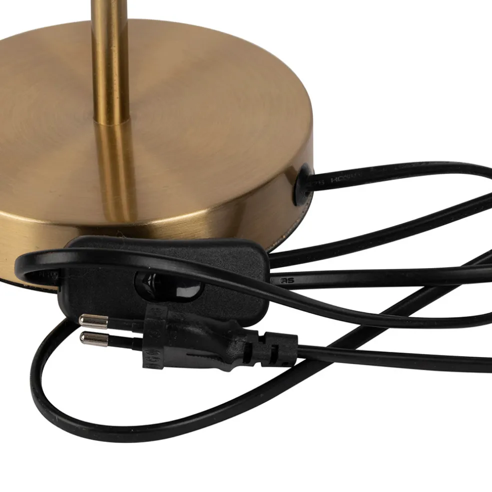 Lampe en fer et verre doré et blanc h37.5cm - Ardecor