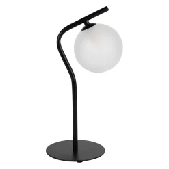 Lampe en fer et verre noir mat h36cm - Ardecor