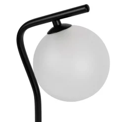 Lampe en fer et verre noir mat h36cm - Ardecor