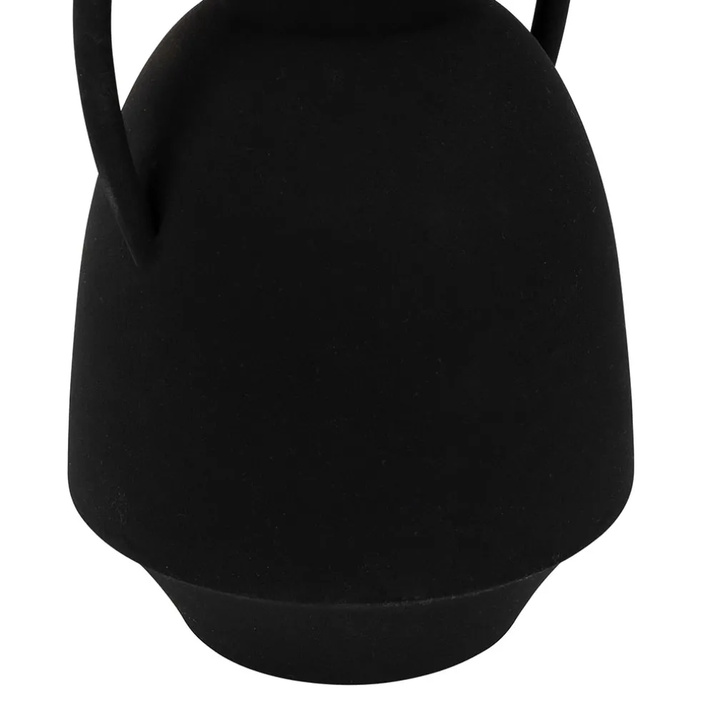 Lampe en fer noir et rotin h49cm - Haleg