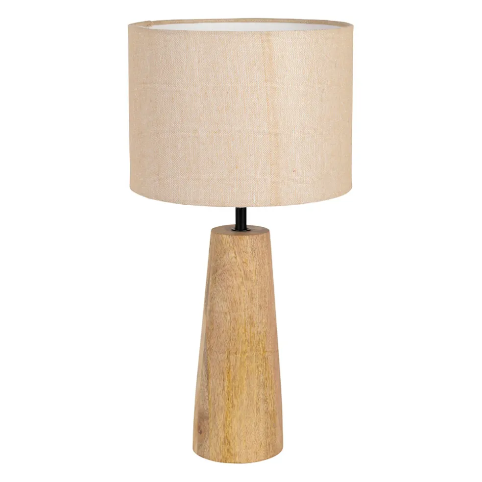 Lampe en manguier et coton naturel h47.5cm - Eterra