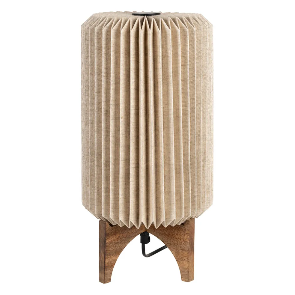 Lampe en manguier et lin naturel h41cm - Fontelo