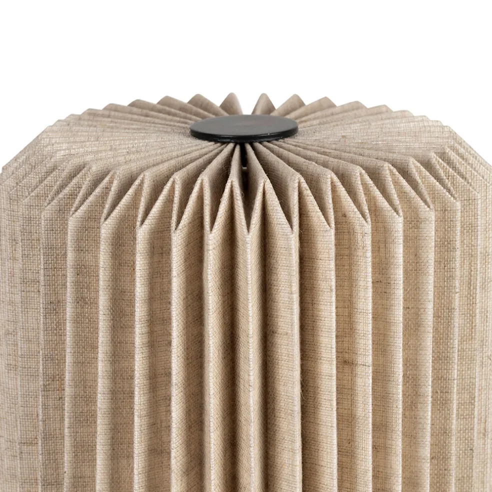 Lampe en manguier et lin naturel h41cm - Fontelo