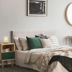 Lampe en métal blanc et effet bois h19.5cm - Ottawa