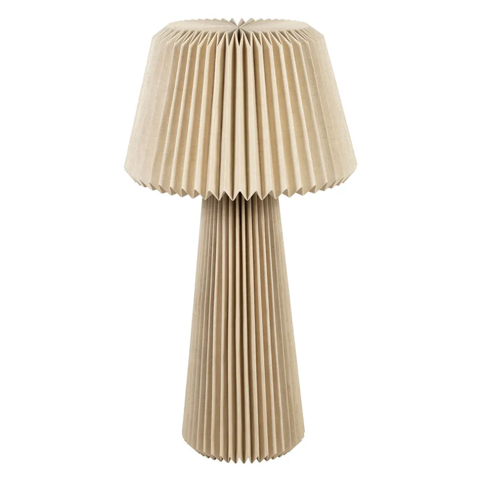 Lampe en papier et lin naturel h94cm - Fontelo