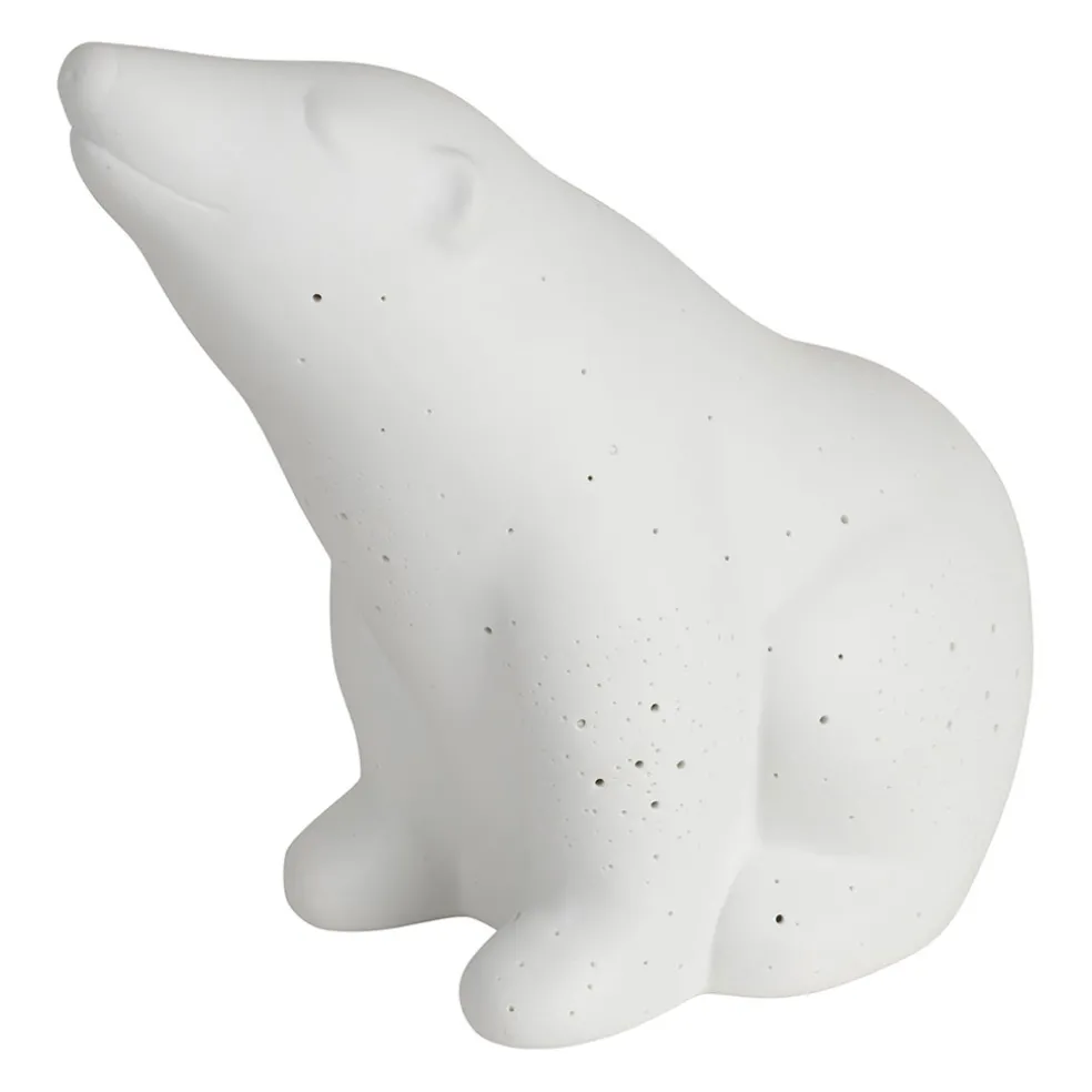 Lampe en porcelaine blanc h18.5cm - Ours Polaire