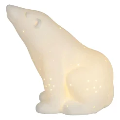 Lampe en porcelaine blanc h18.5cm - Ours Polaire