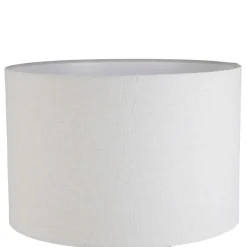 Lampe en porcelaine et lin blanc h59cm - Phebe