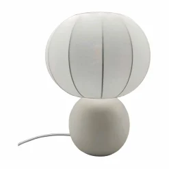 Lampe en terre cuite et coton blanc h33cm