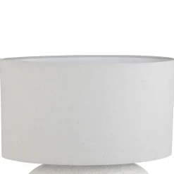 Lampe en terre cuite et lin blanc h50cm - Tahra