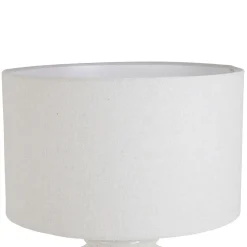 Lampe en terre cuite et lin blanc h47.5cm - Tahra