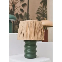 Lampe en terre cuite émeraude h36cm - Nira