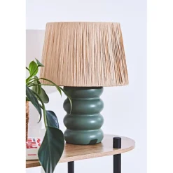 Lampe en terre cuite émeraude h36cm - Nira