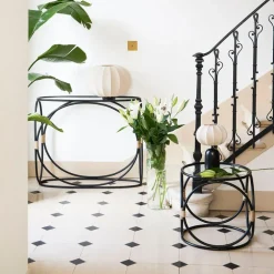 Lampe en terre cuite noir et beige h29cm - Klosen