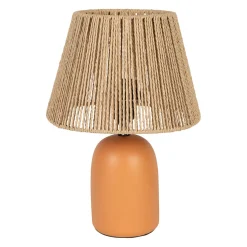 Lampe en terre cuite terracotta mate et naturel h32cm - Nira