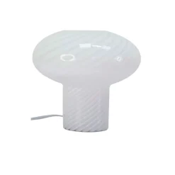 Lampe en verre blanc spirale h18cm - Solene