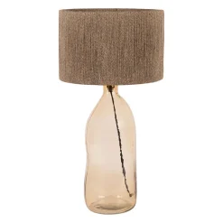 Lampe en verre et jute ambre h60cm - Heliac