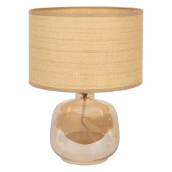 Lampe en verre et papier fumé h36cm - Celeste