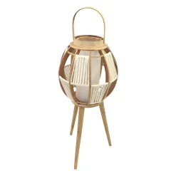 Lampe lanterne sur pied naturelle H82cm - Cordey