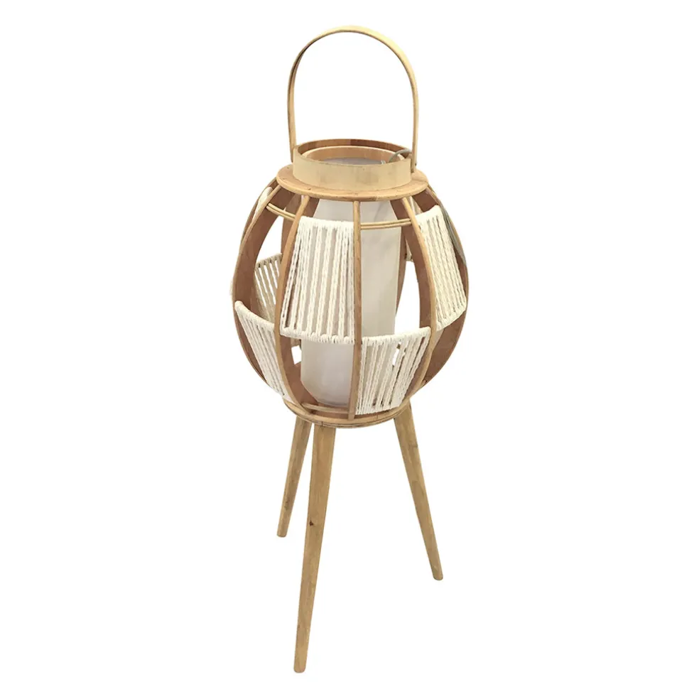 Lampe lanterne sur pied naturelle H82cm - Cordey