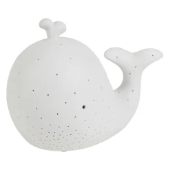 Lampe led baleine en porcelaine blanc h16cm