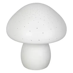 Lampe led champignon en porcelaine blanc h22cm - Champignon