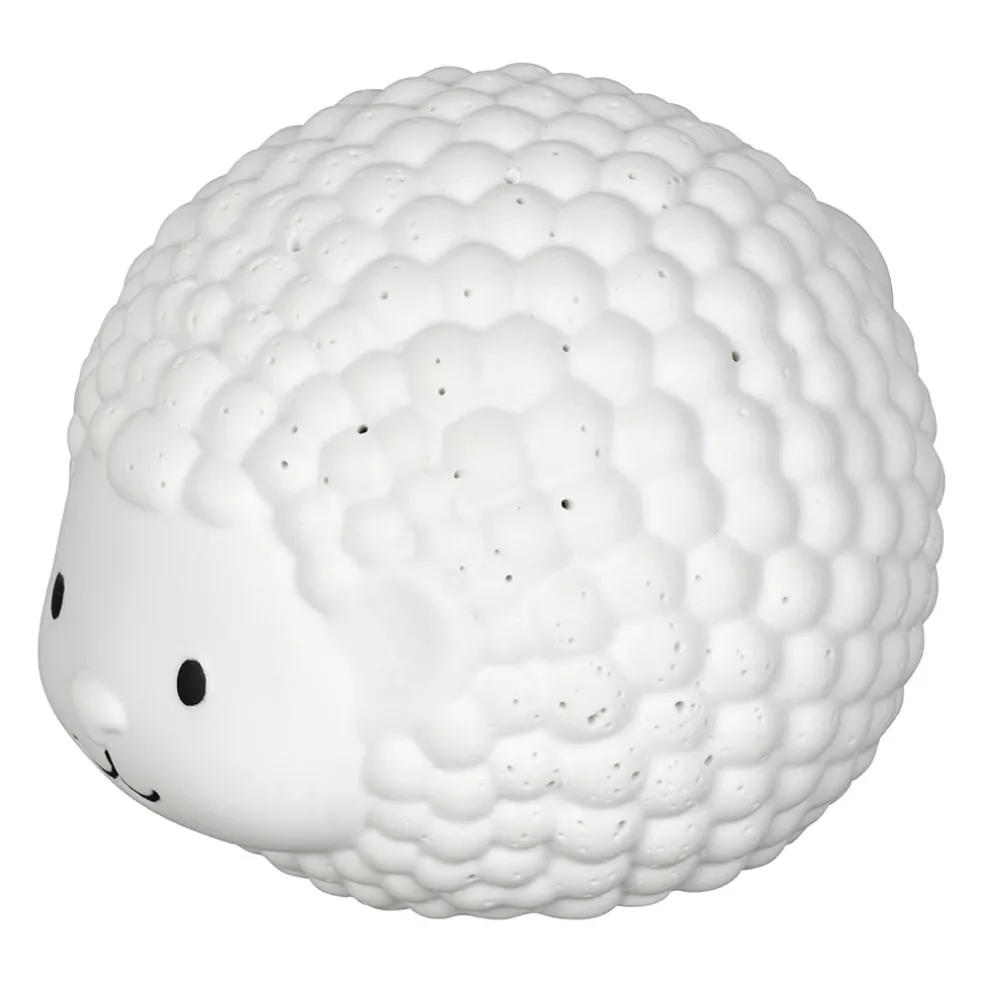 Lampe led hérisson en porcelaine blanc h12cm - Hérisson