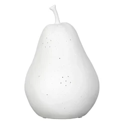 Lampe led poire en porcelaine blanc h24cm - Poire